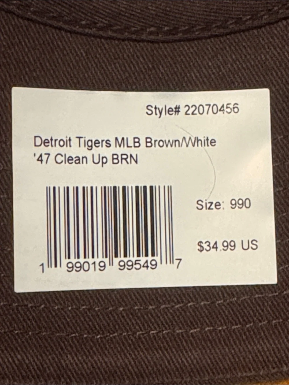 ’47 Brown Detroit D Embroidered Baseball Cap